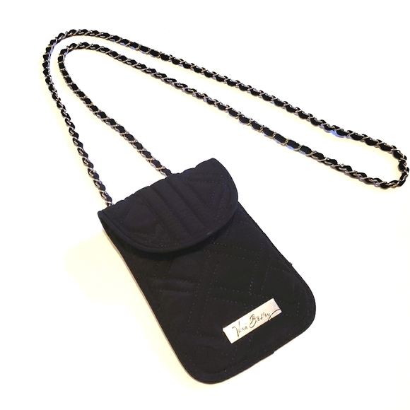 Vera Bradley Crossbody Cell Phone Black Quilted Purse Wallet - Picture 3 of 10